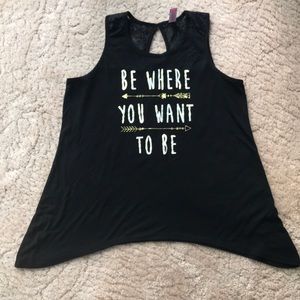 Cutout black graphic tank